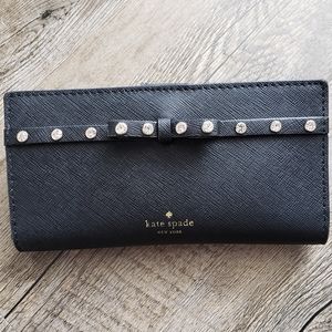 Kate Spade♠️Black Jeweled Stacy Wallet